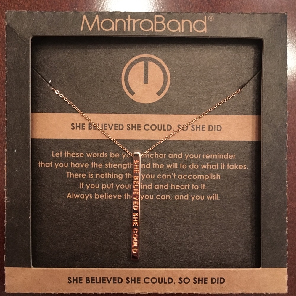 MantraBand Gold Bar Necklace (Brand New)